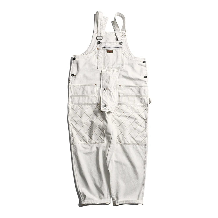 Safari Style! Multi-pocket Overalls Men's Baggy Bib Trousers Work Cargo Pants Men's Street Style Casual Overall Men