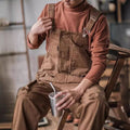2026 Men's Retro Cotton Relaxed Fit Cargo Pants Romper Fashion Workwear Loose Jumpsuit with Pockets Male Vintage Bib Overalls